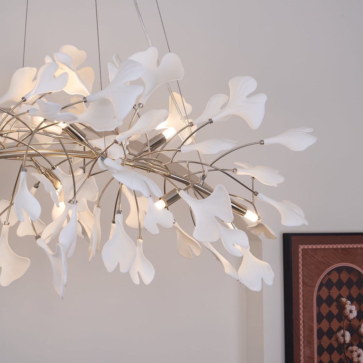 Oriiselle Chandelier Ceramic Gingko Petal Gold