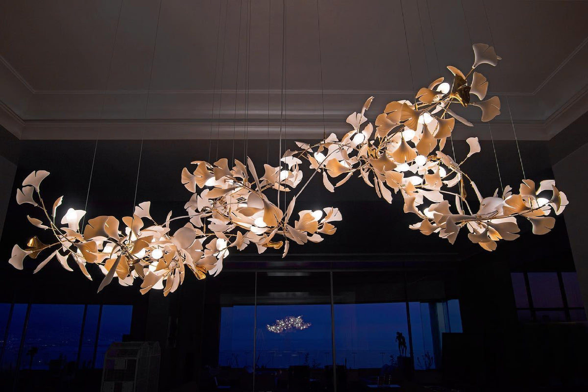 Ceroraine Chandelier Gingko A Porcelain LED Modern