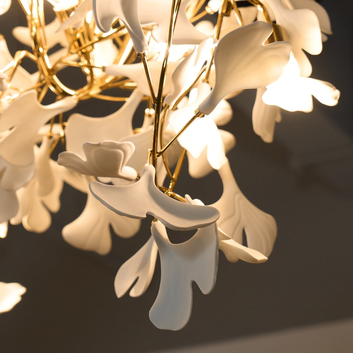 Ririxel Pendant Lamp Gingko Ceramic Petals Gold