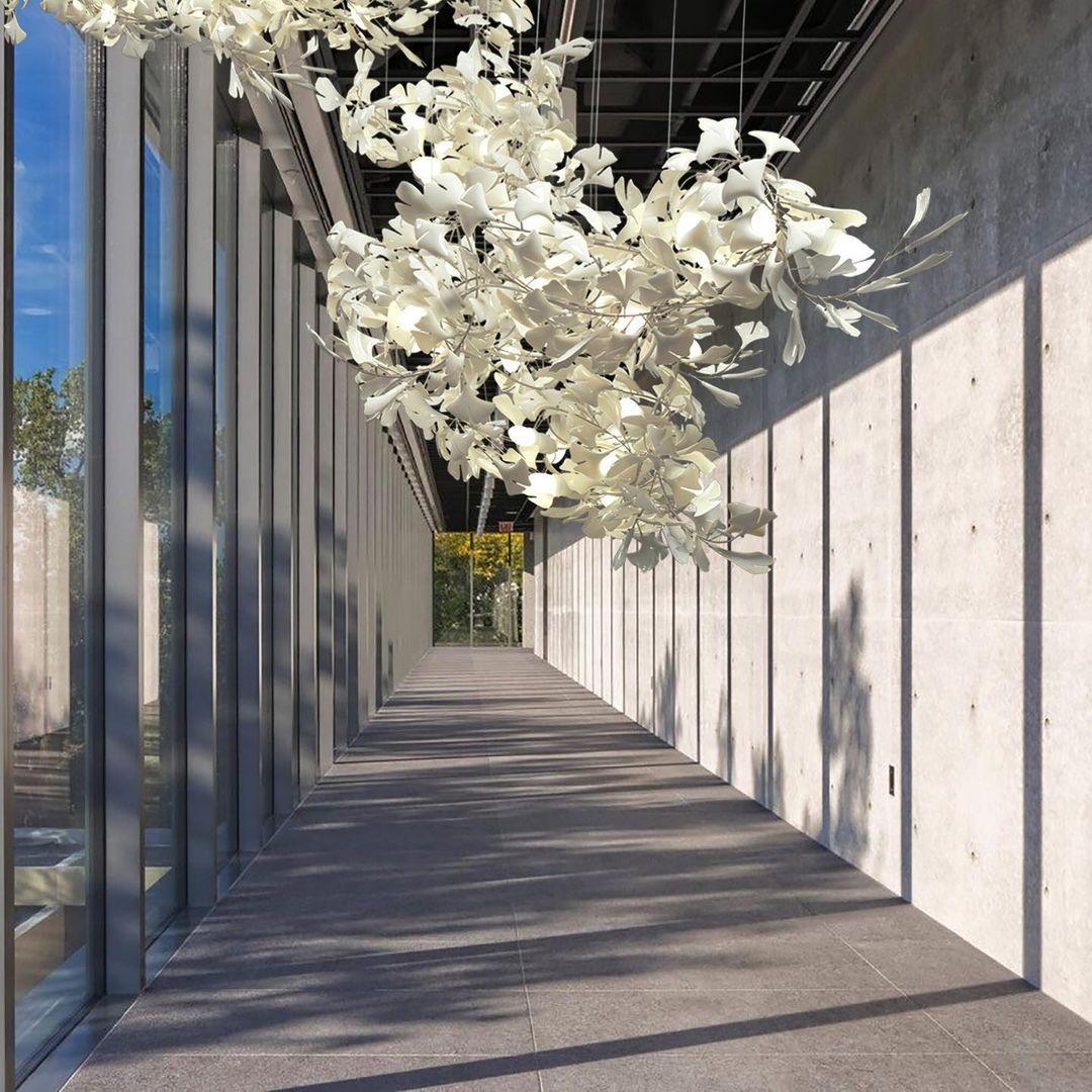 Ririxel Pendant Lamp Gingko Ceramic Petals Gold