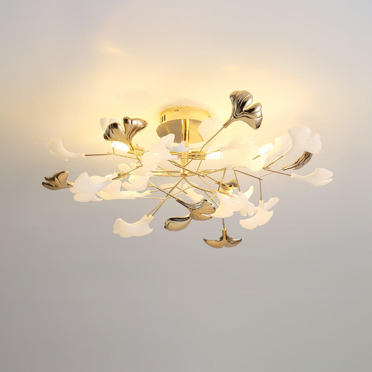 Artheel Premium Nordic Art Gingko Rotating Ceramics Ceiling Lamp