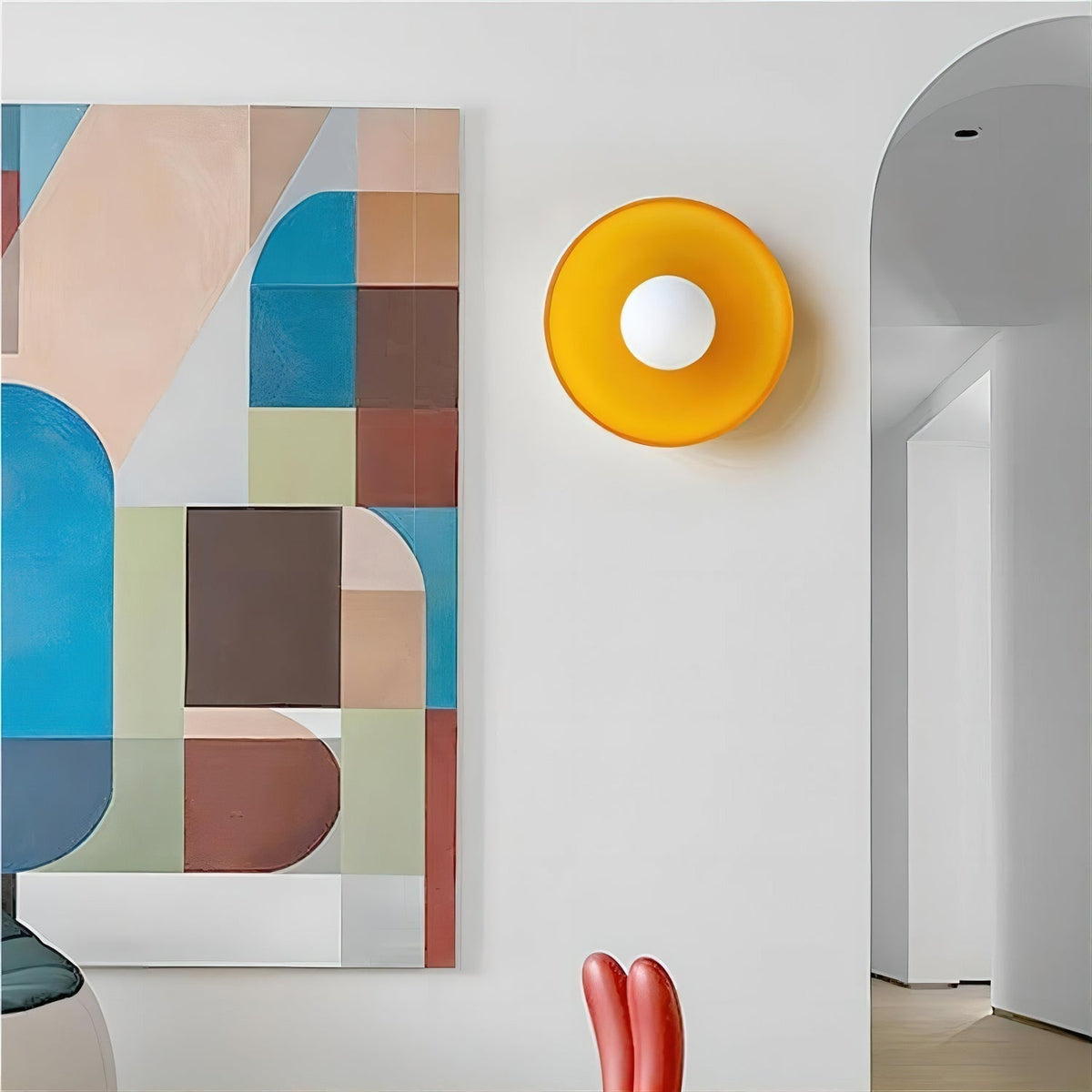 Diroxen Ceiling Lamp Orange Ring Playful Sculptural