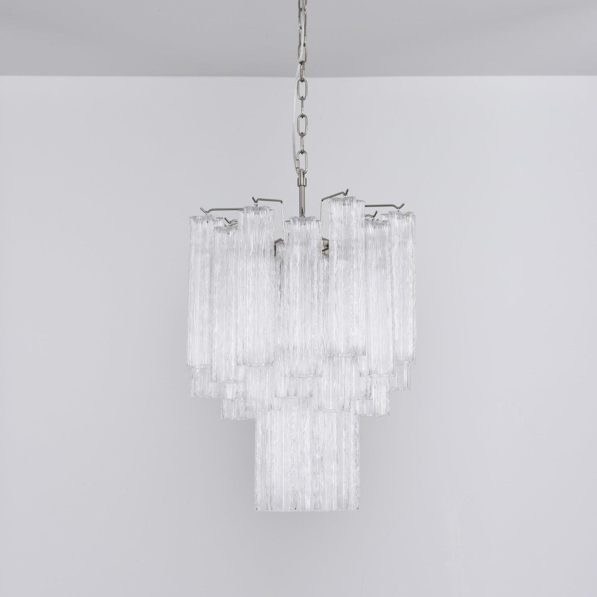 Celorora Chandelier Clear Murano Glass Tube Tiered Modern