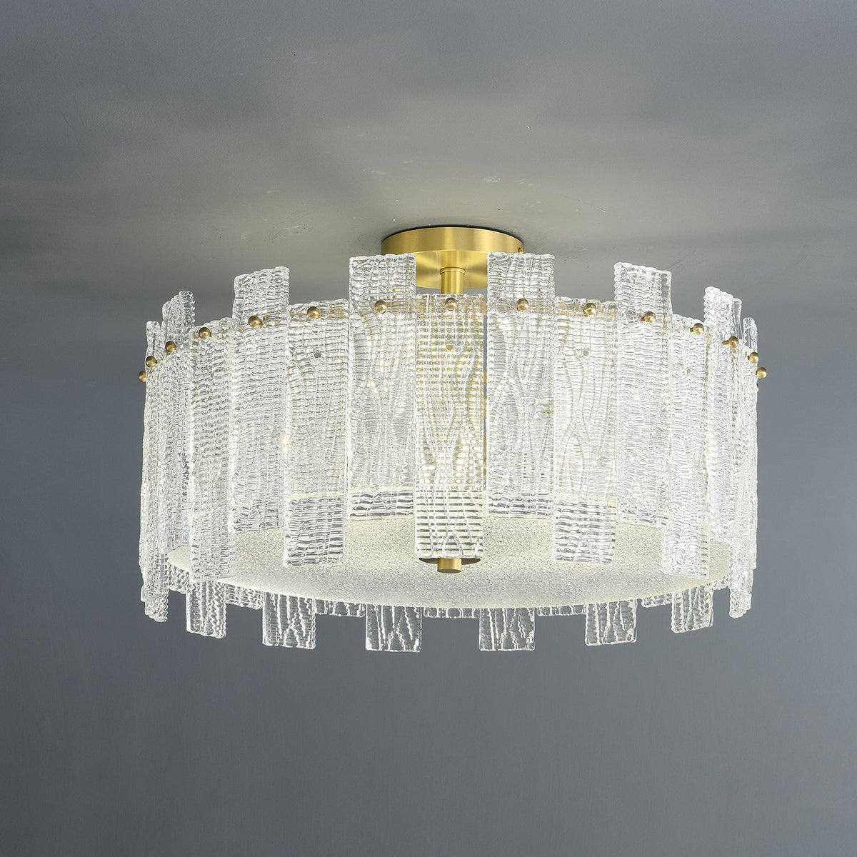 Symiror Postmodern Luxury Brass Glass Ceiling Light