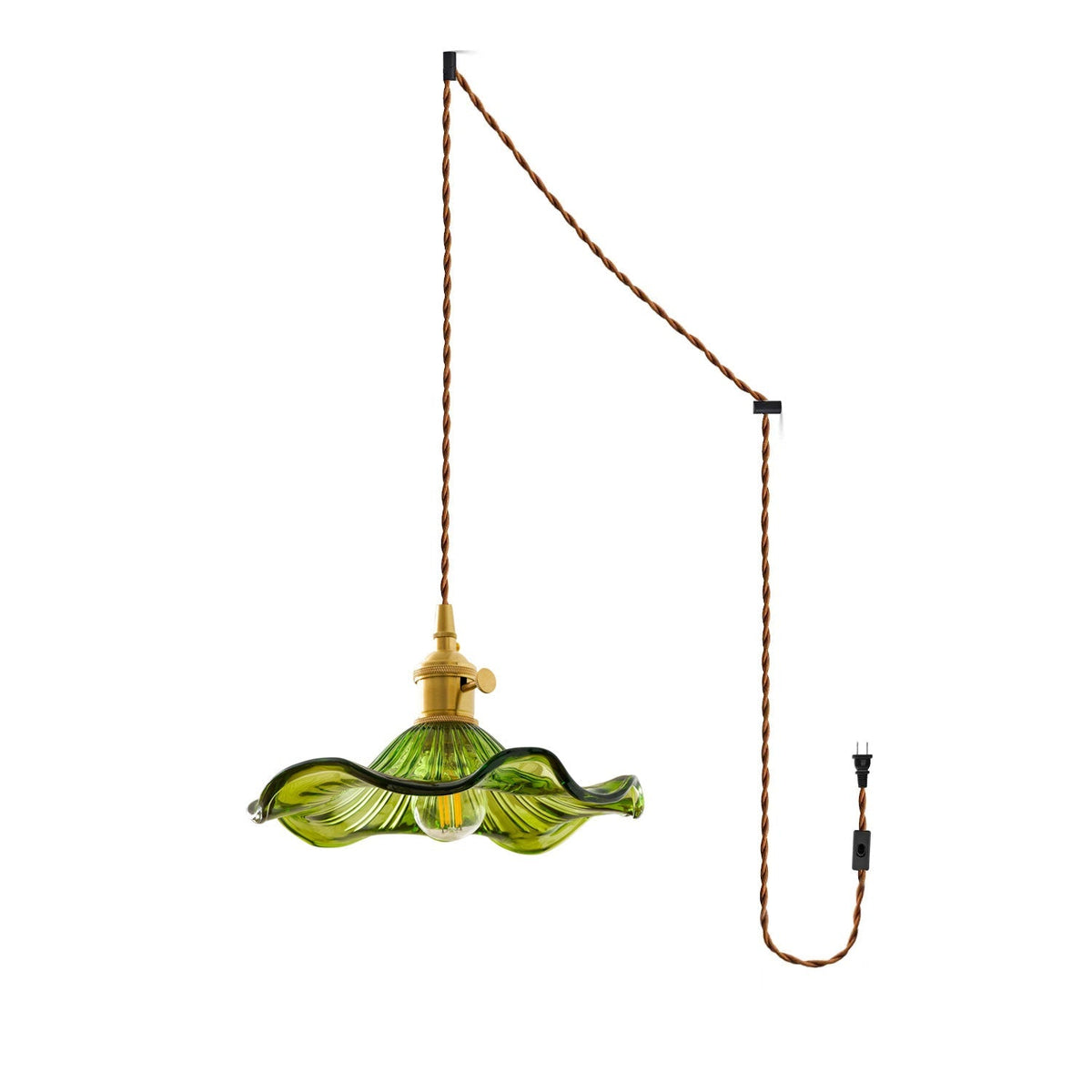 Fagus Glass Hibiscus Flower Pendant Light
