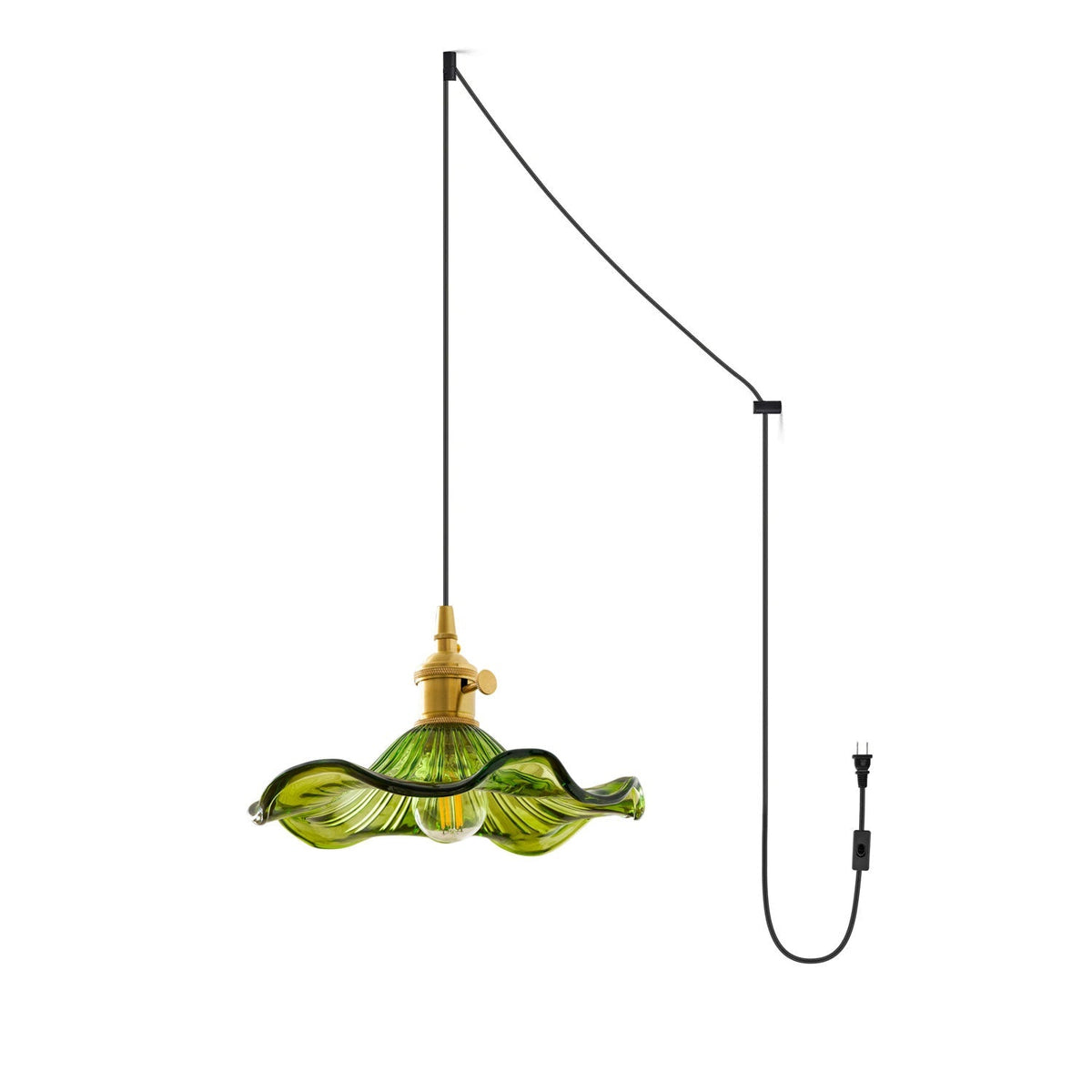 Fagus Glass Hibiscus Flower Pendant Light