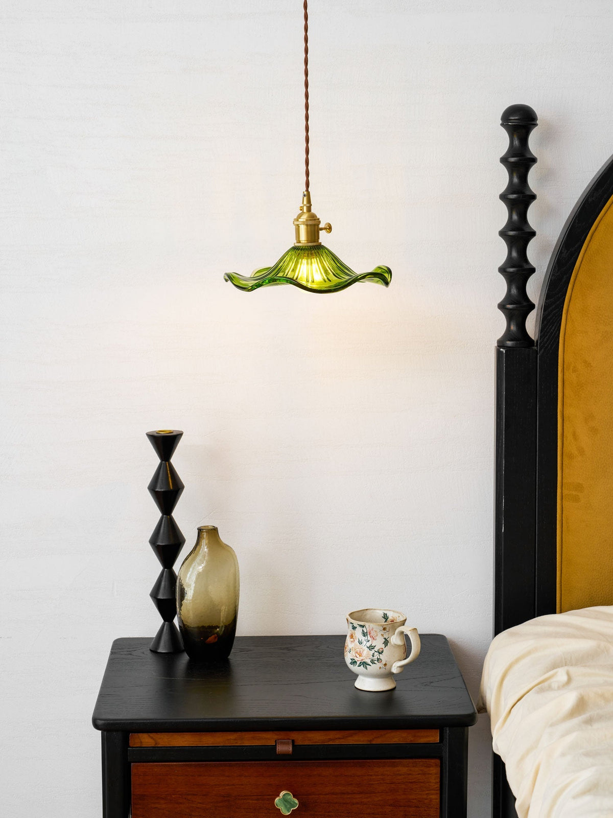 Fagus Glass Hibiscus Flower Pendant Light