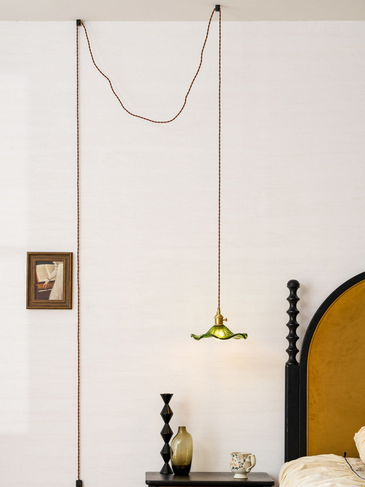 Fagus Glass Hibiscus Flower Pendant Light