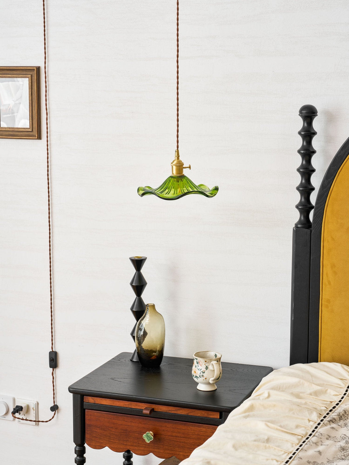 Fagus Glass Hibiscus Flower Pendant Light