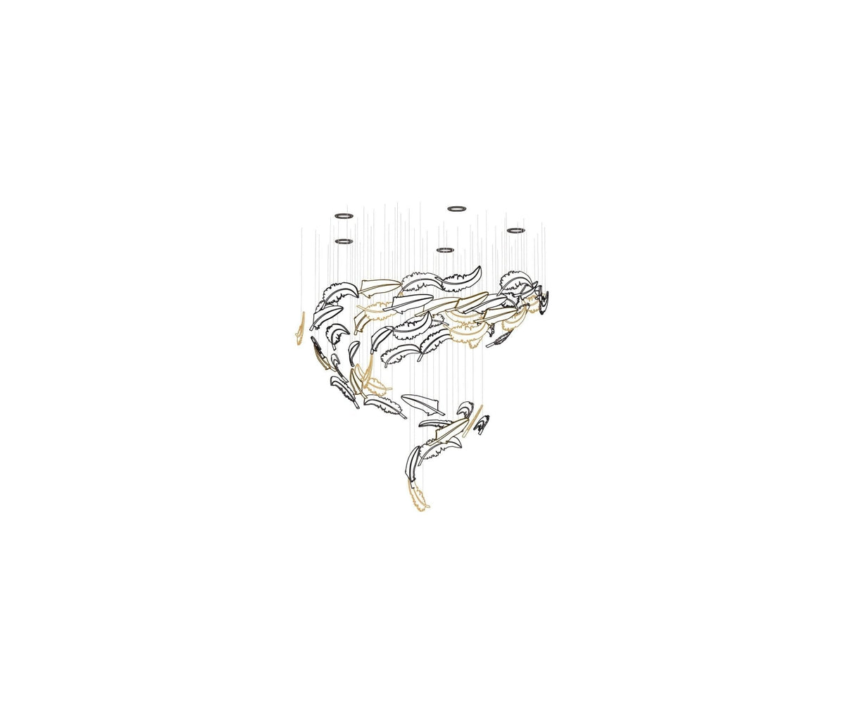 Aetherial Glass Leaf Chandelier
