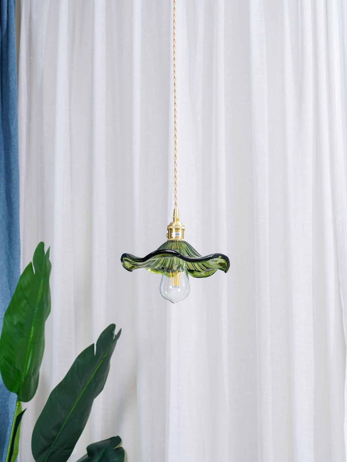 Fagus Glass Hibiscus Flower Pendant Light