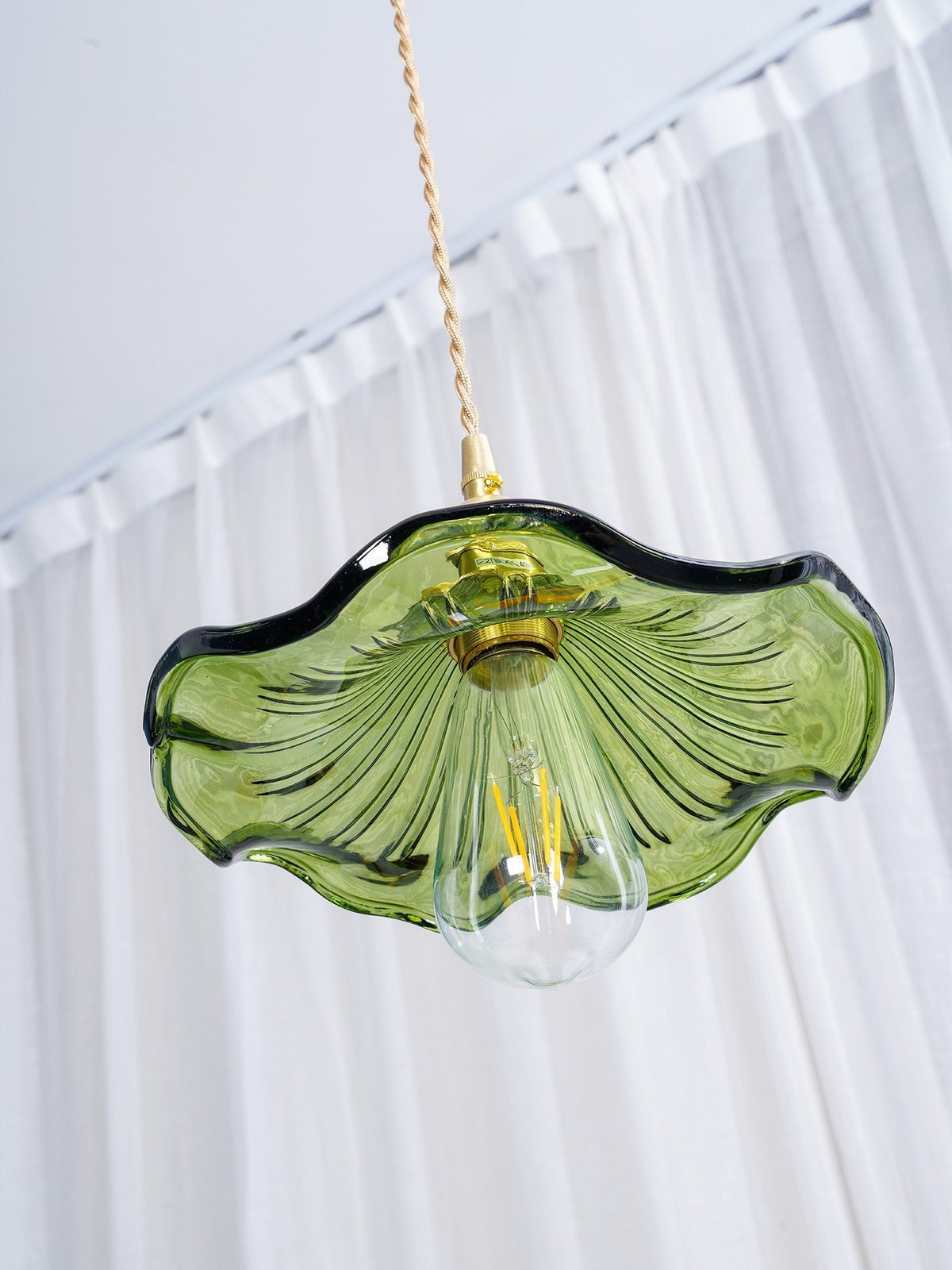 Lioralina Brass & Glass Vintage Pendant Light