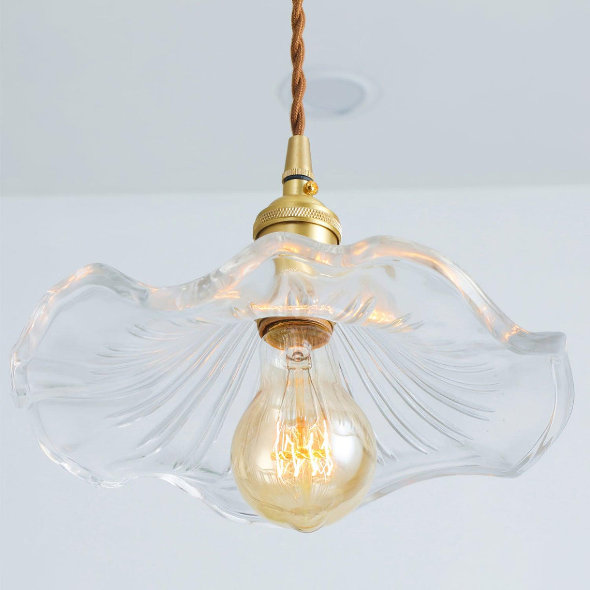 Fagus Glass Hibiscus Flower Pendant Light