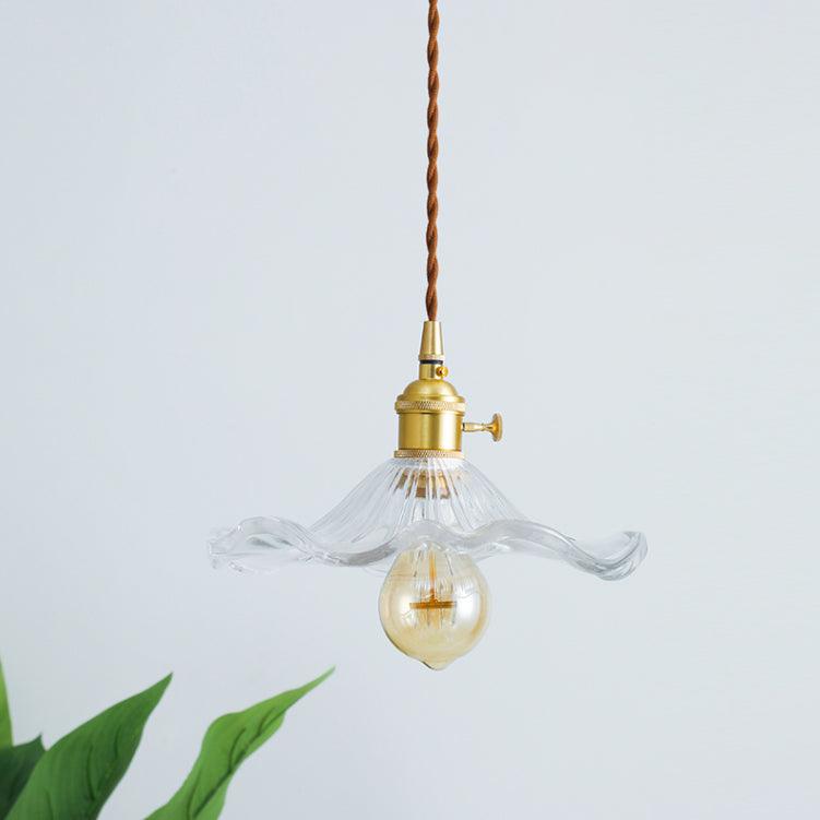 Fagus Glass Hibiscus Flower Pendant Light