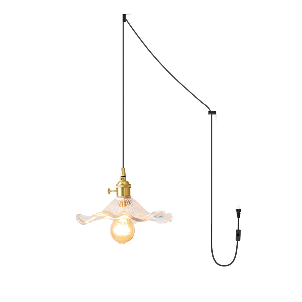 Fagus Glass Hibiscus Flower Pendant Light