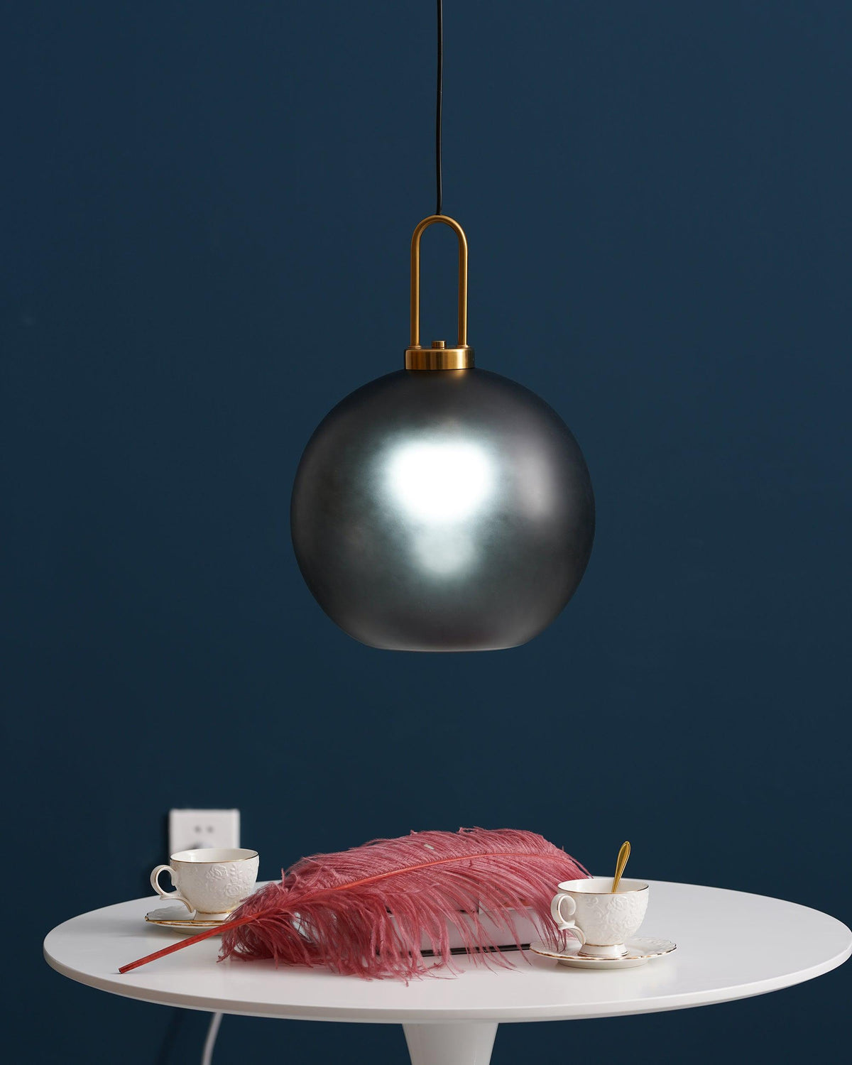 Sevelo Pendant Lamp Frosted Glass Swag Adjustable
