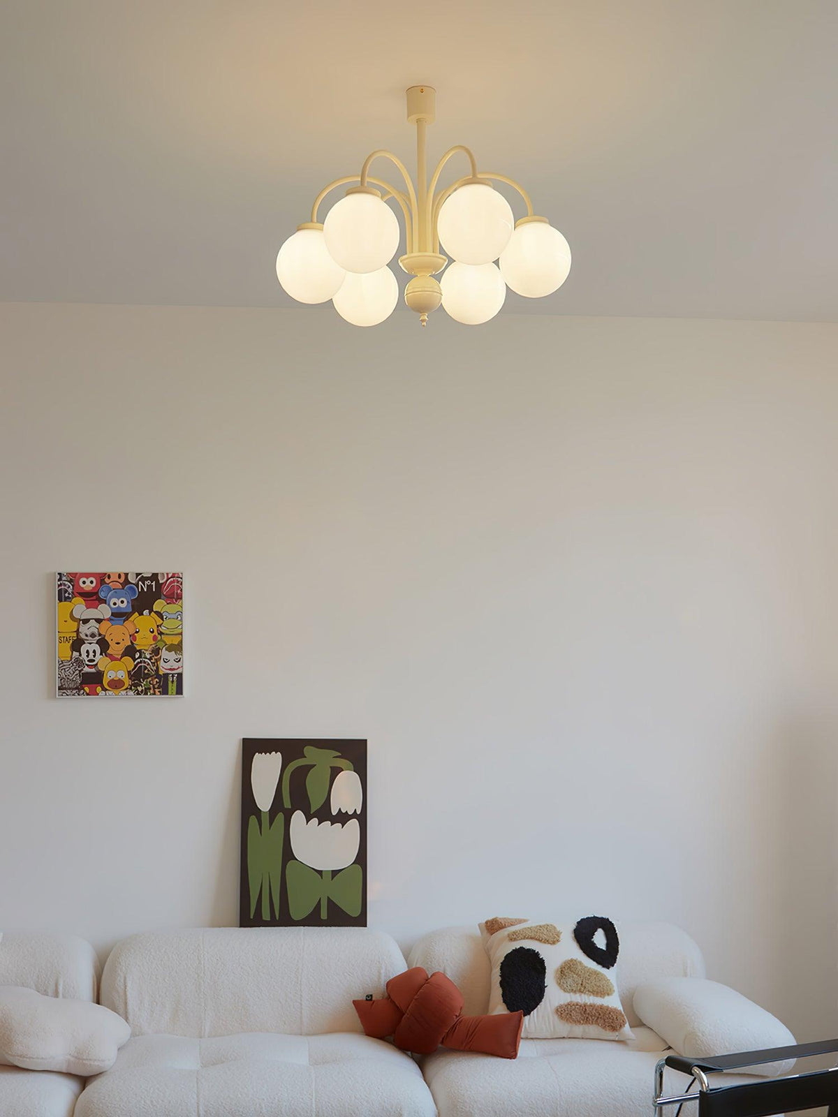 Velaora Chandelier Cream Glass Spheres