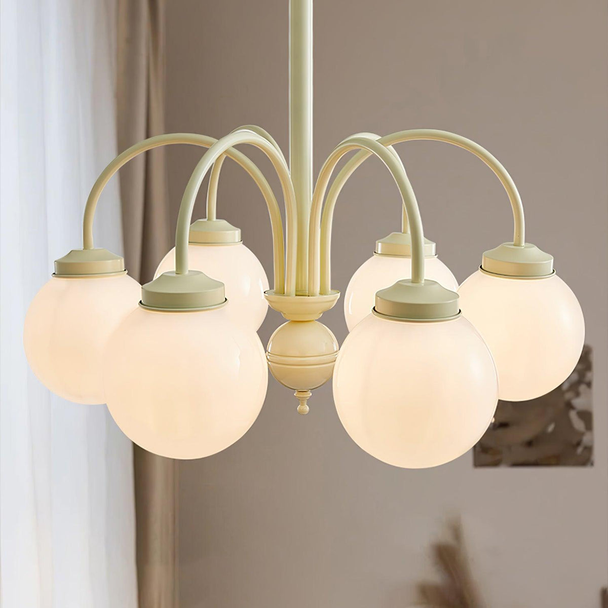 Velaora Chandelier Cream Glass Spheres
