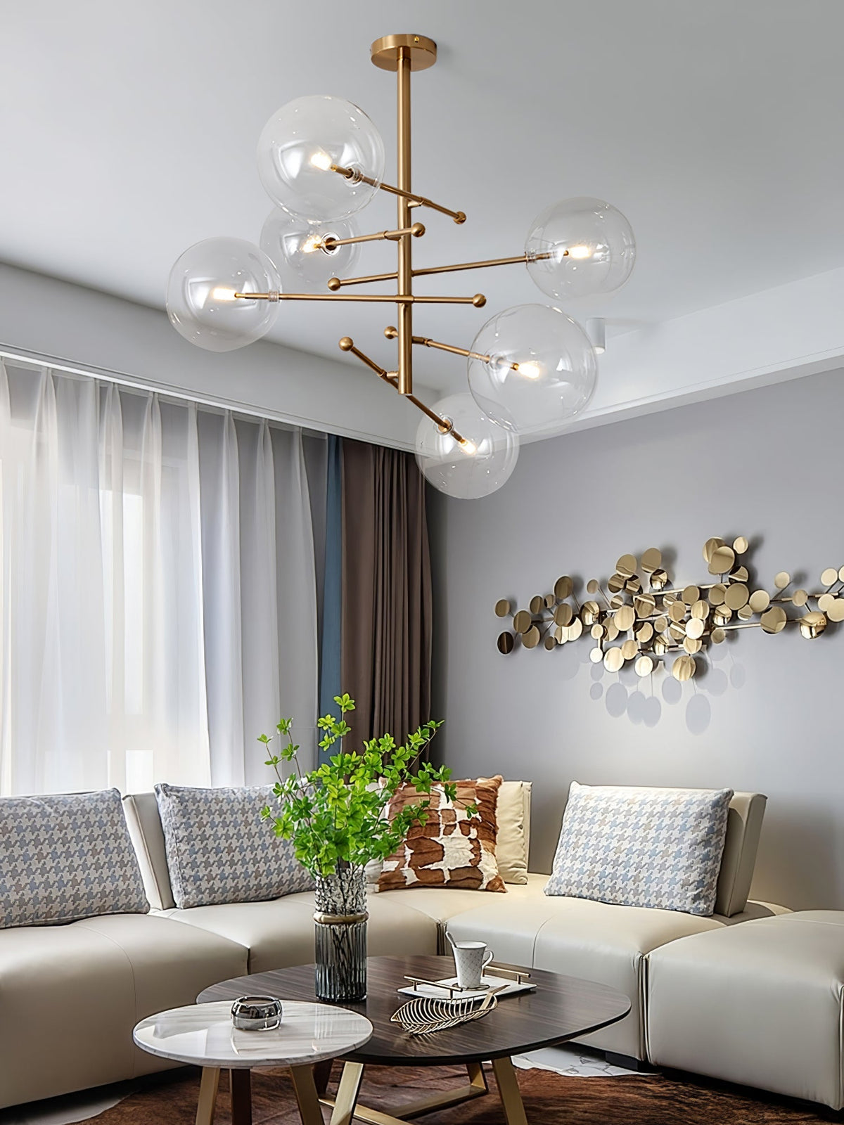 Orbit Contemporary Glass Chandelier