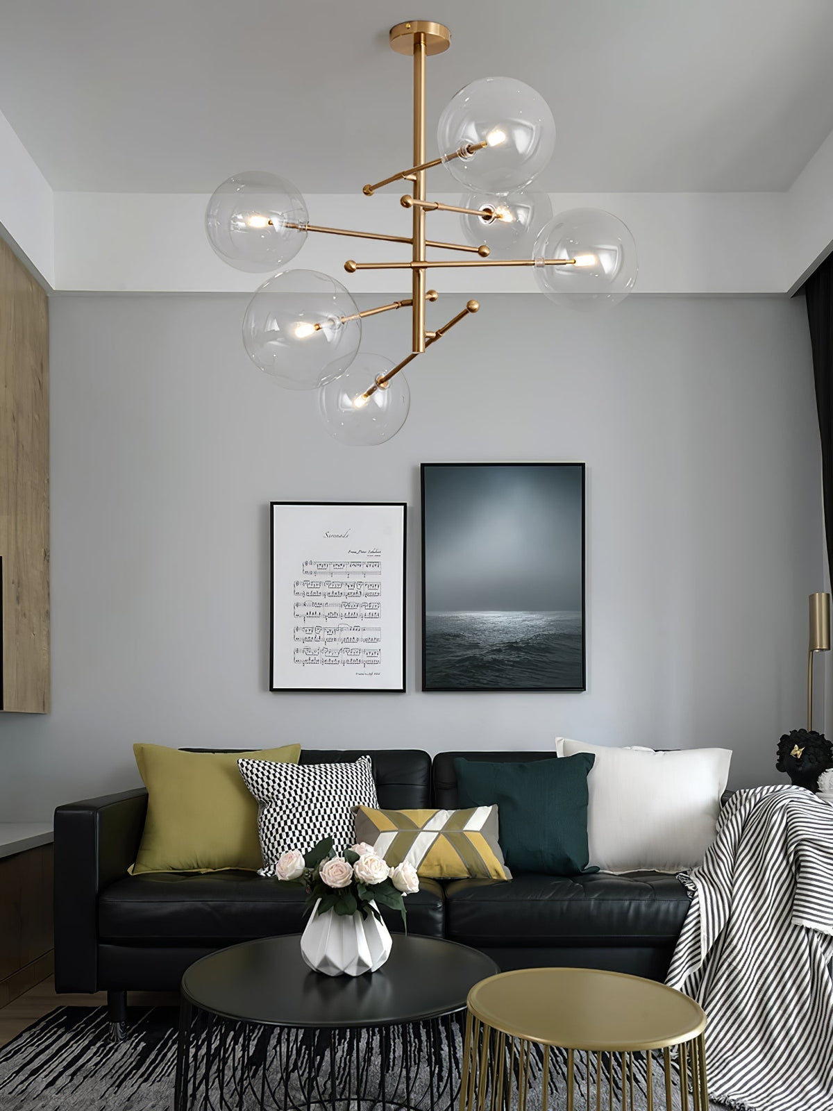 Orbit Contemporary Glass Chandelier