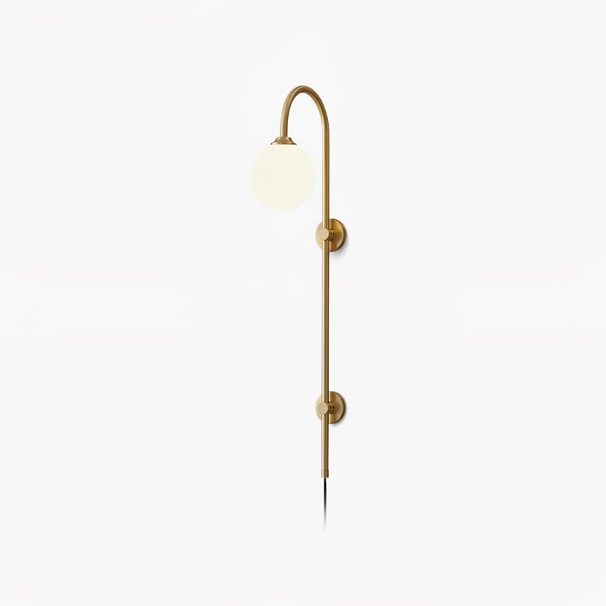 Evshaia Premium Elegance Globe Plug-in Brass Glass Sconce Wall lamp