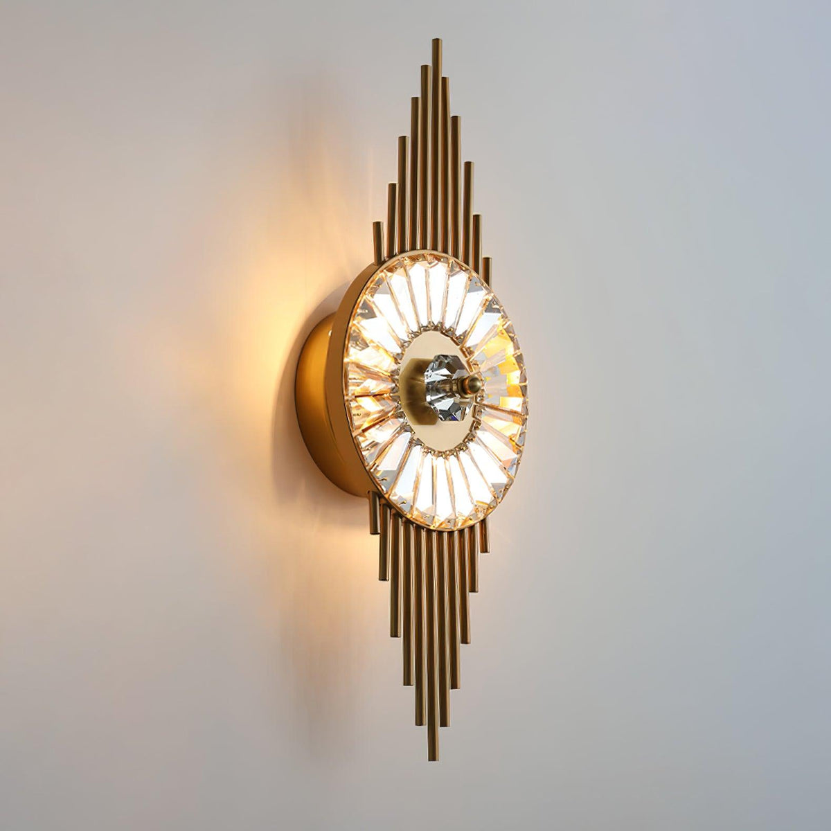 Cilirel Postmodern Luxury Gear Gold Crystal Wall Light