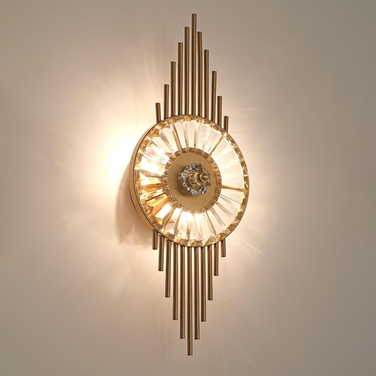 Cilirel Postmodern Luxury Gear Gold Crystal Wall Light
