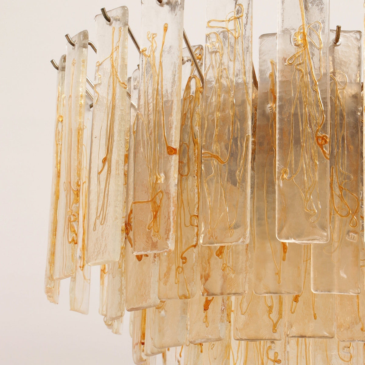 Liorisora Chandelier Golden Amber Glass Layered Geometric Luxury