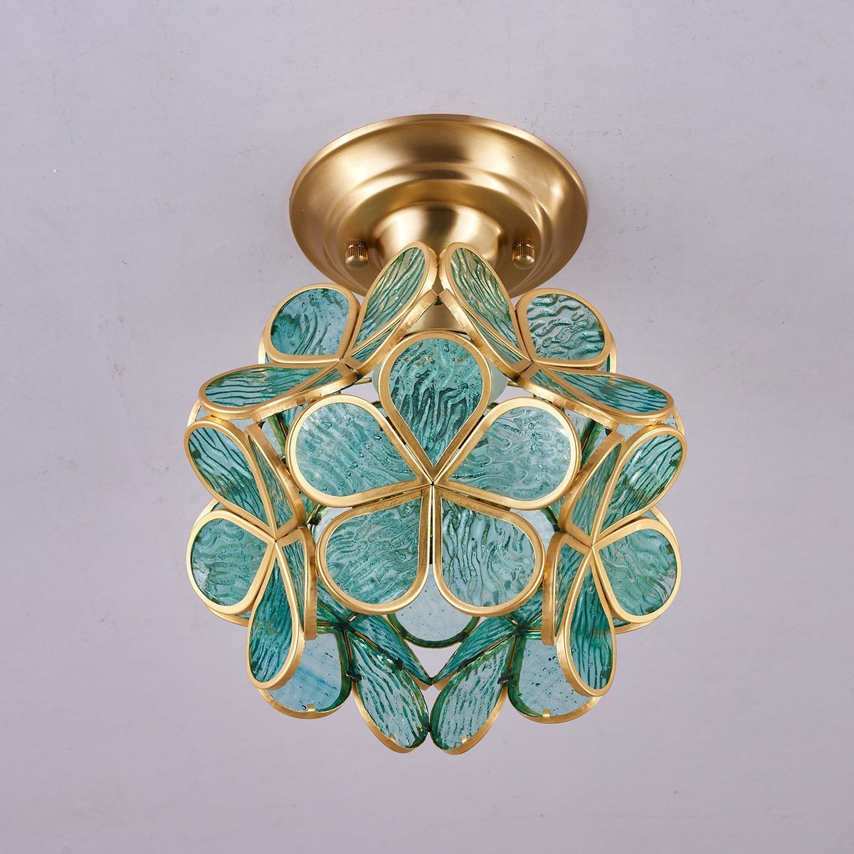 Ullaeiel Postmodern Luxury Bloom Golden Glass Ceiling Light