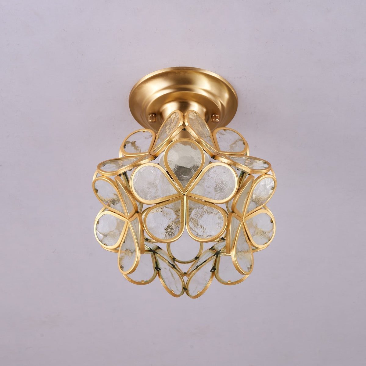 Ullaeiel Postmodern Luxury Bloom Golden Glass Ceiling Light