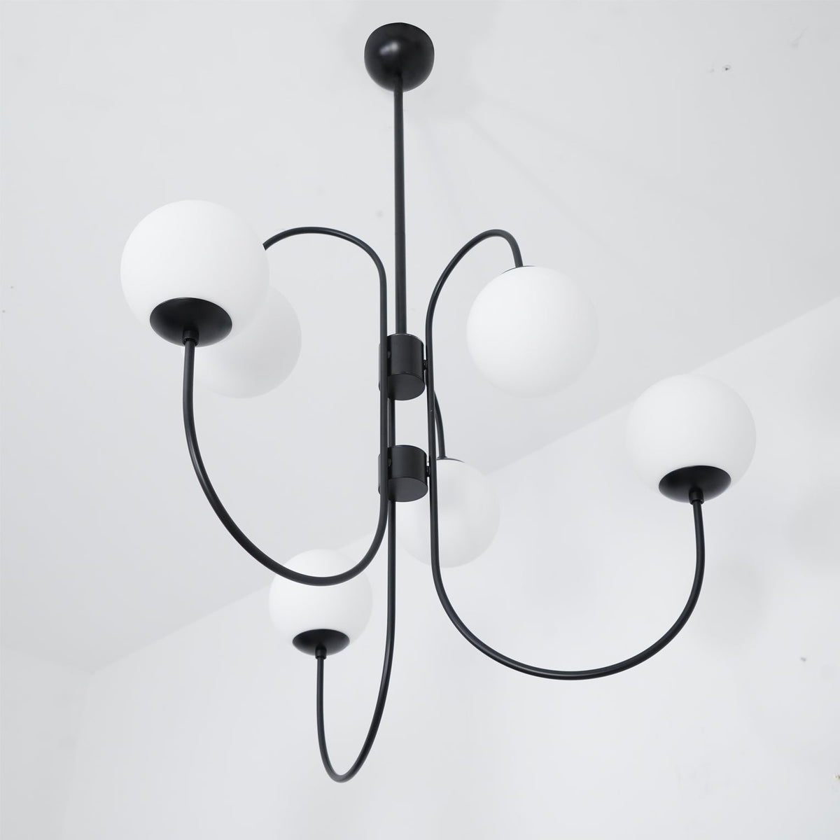 Auruaria Chandelier Brass Globe Cluster Curved Arm