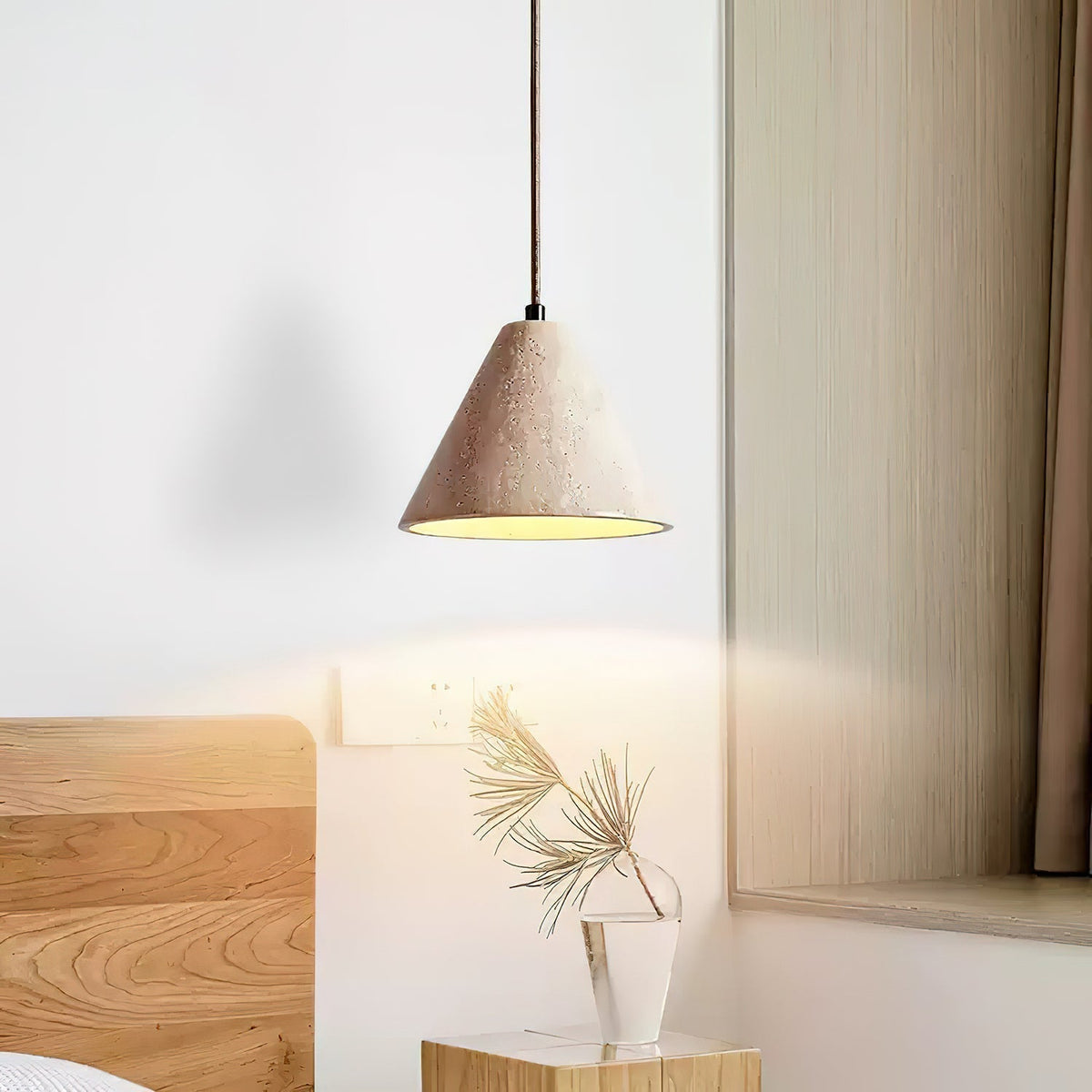 Cezoriel Conical Travertine Pendant Light