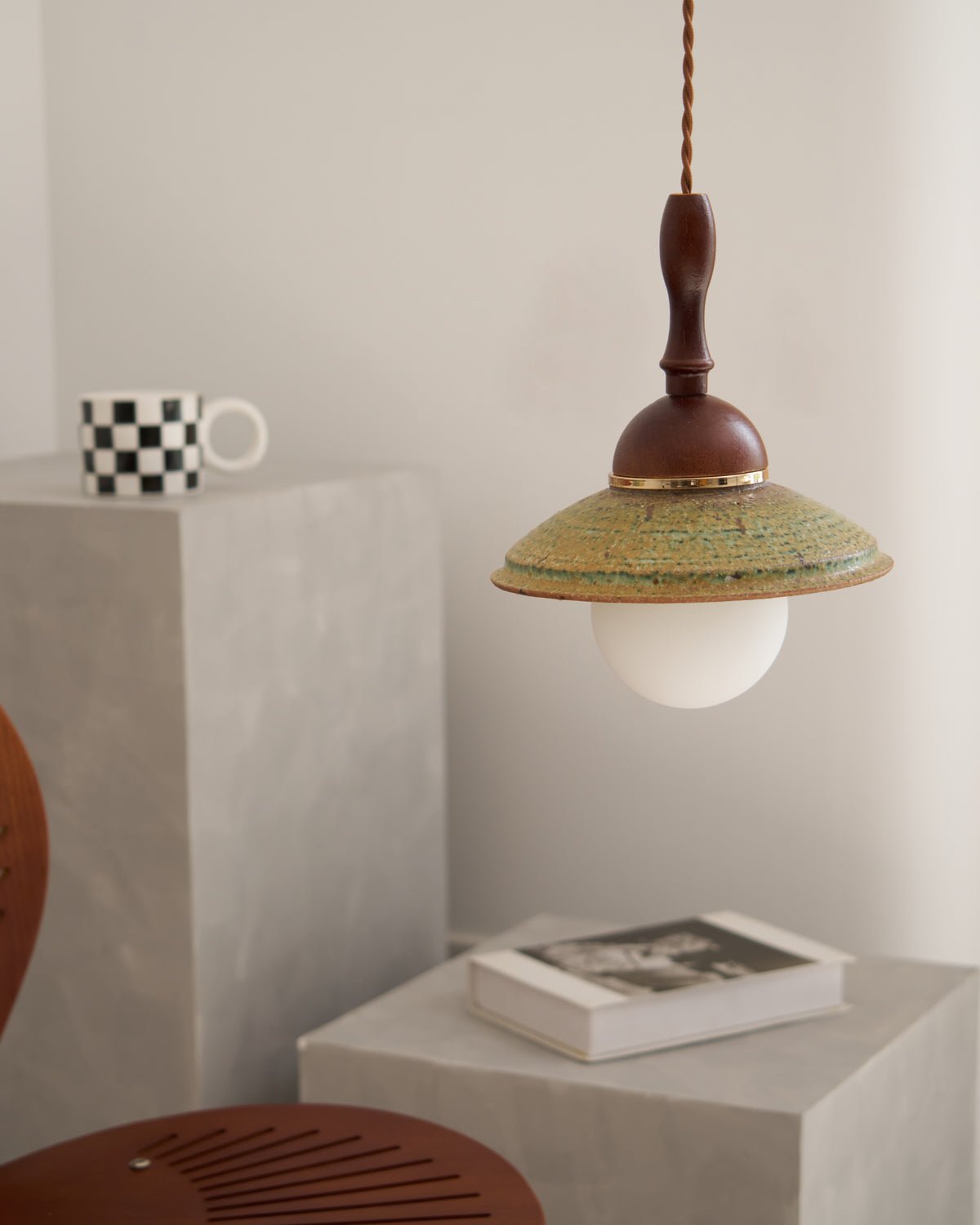 Macell Nordic Art Wood Ceramics Pendant Lamp