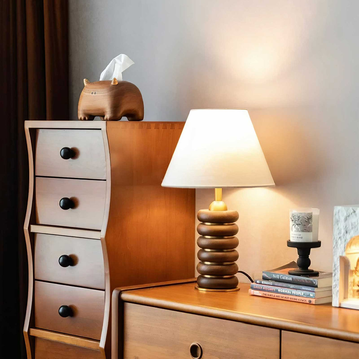 Rinalia Minimalist Wood Table Lamp