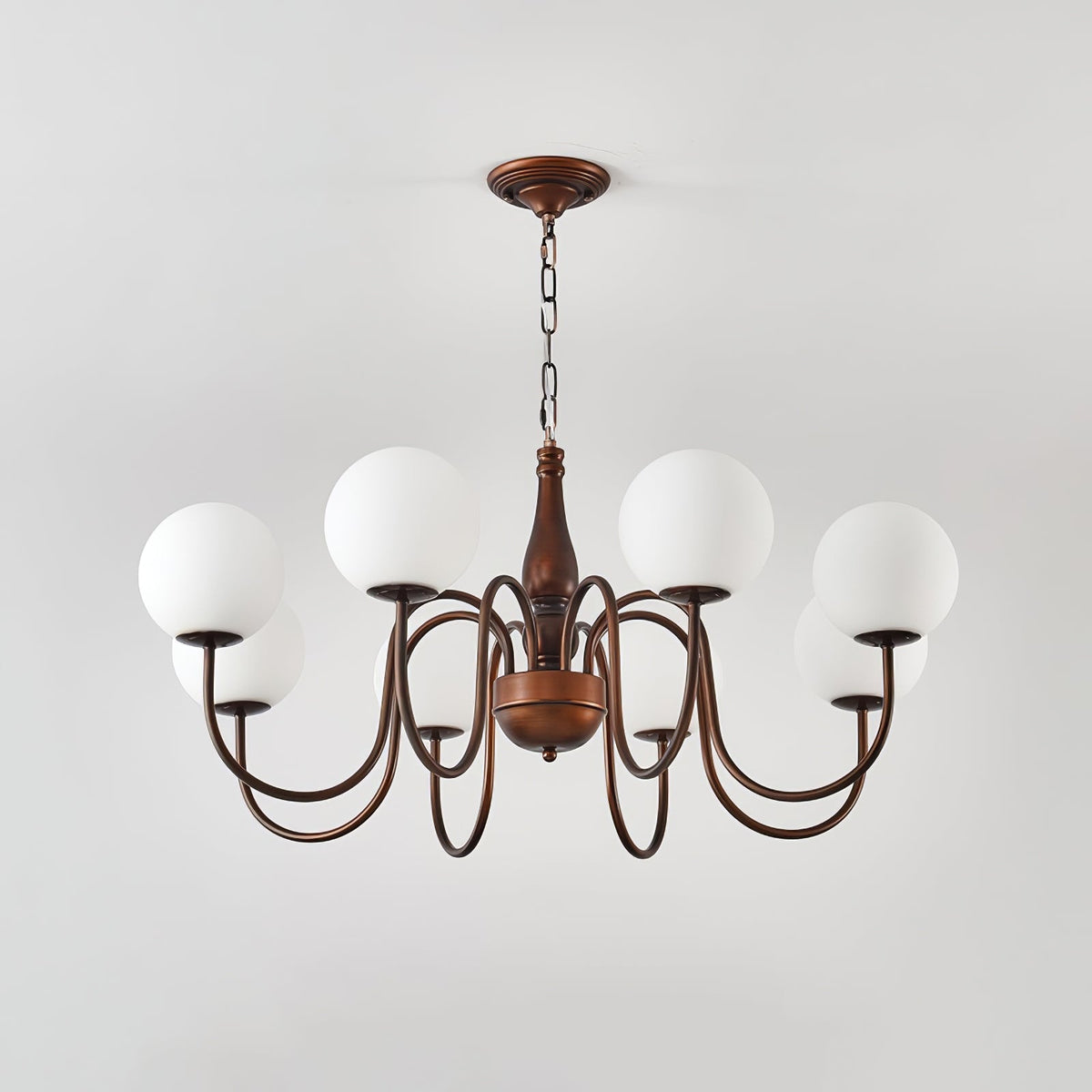 Grelor Chandelier Copper & Glass Grove Ball