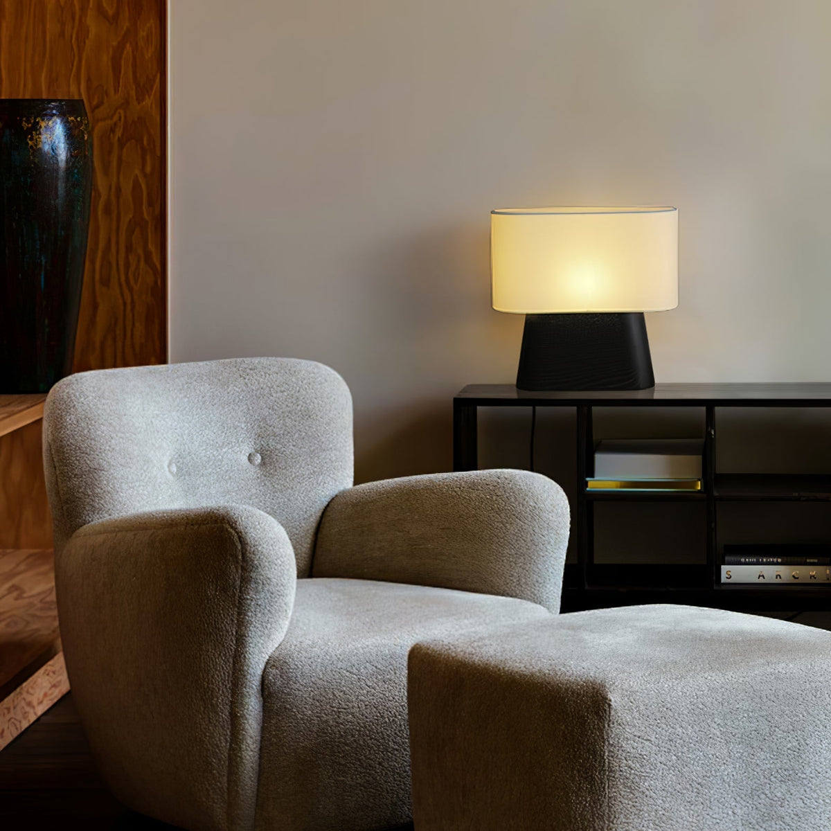 Grashen Wood & Fabric Table Lamp