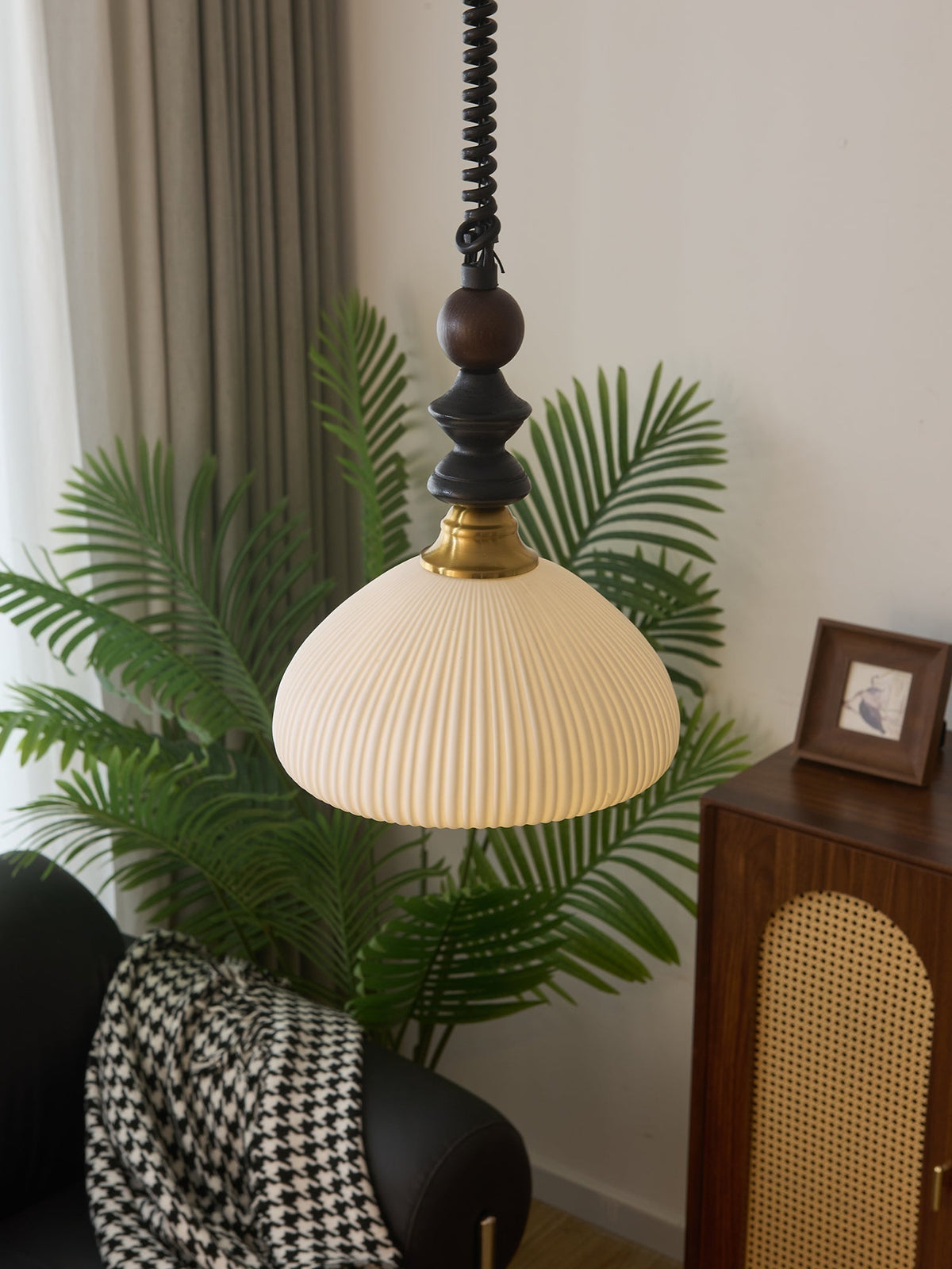 Halcyon Modern Minimalist Arch Wood Pendant Light