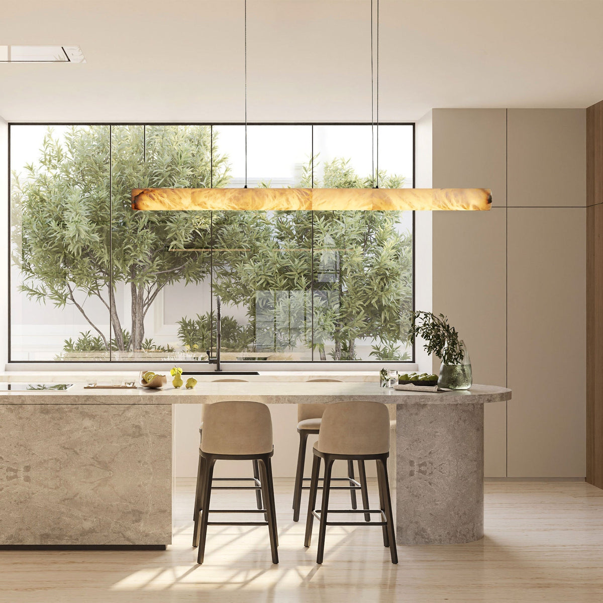Foem Linear Alabaster Chandelier