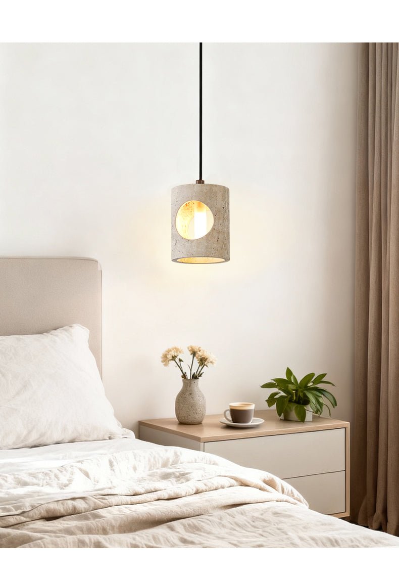 Ula Halo Yellow Travertine Pendant Lamp