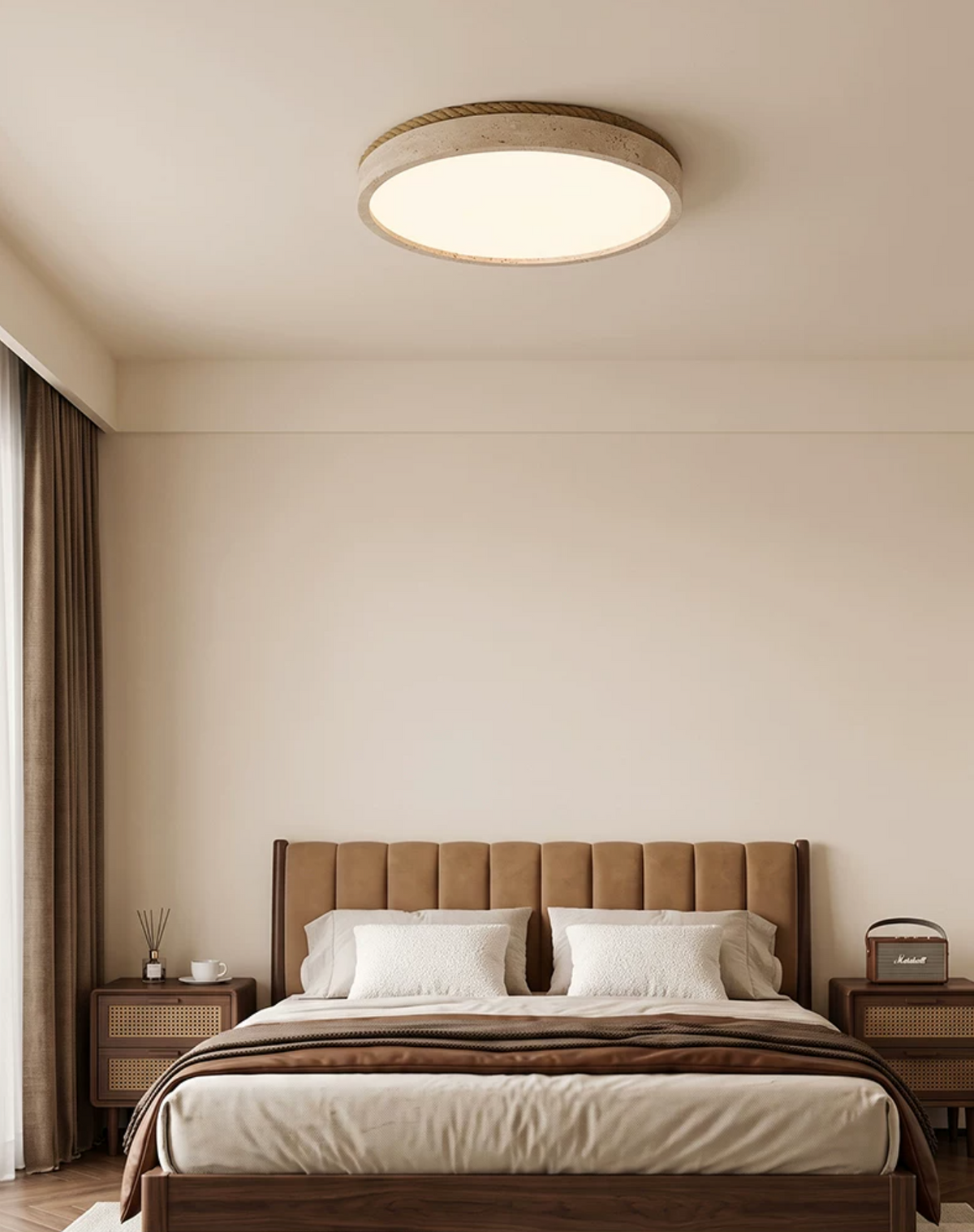 Haverleigh Travertine Flush Mount Light
