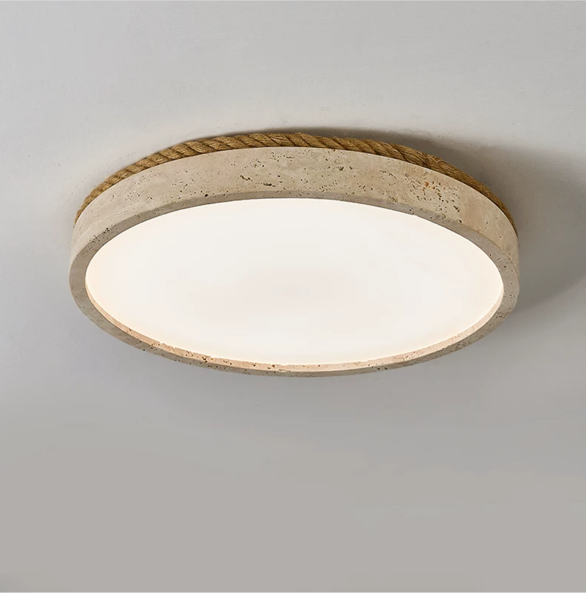 Haverleigh Travertine Flush Mount Light