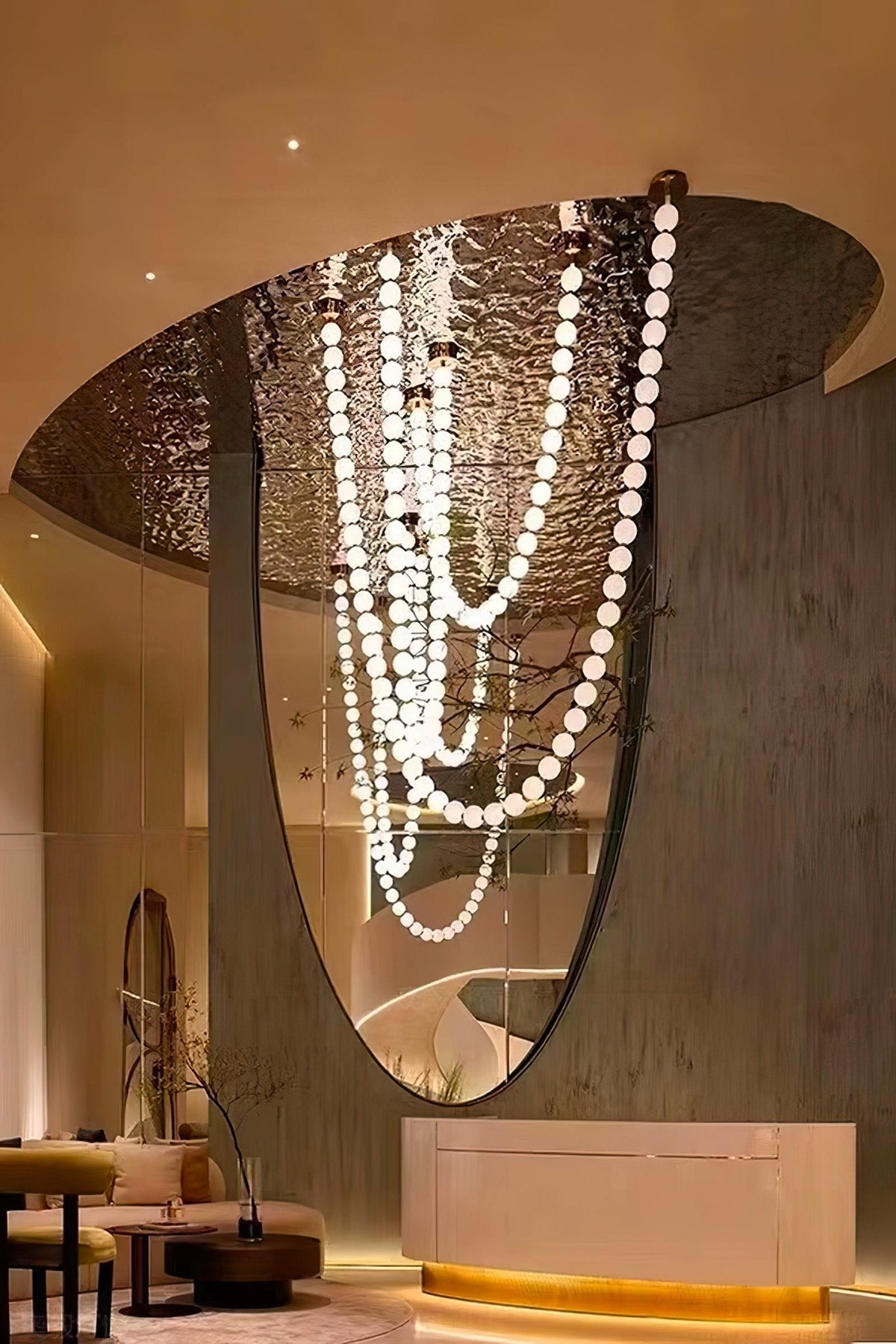 PearlCascade Glass Bead Chandelier
