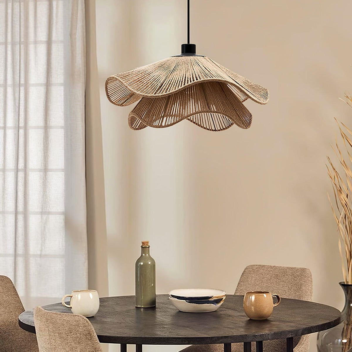 Avenaenne Pendant Lamp Handmade Straw Hat Double Layer