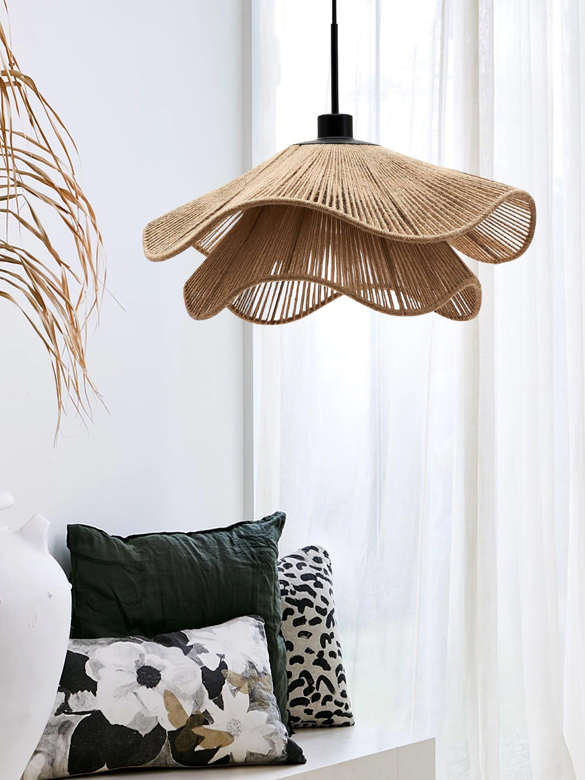 Avenaenne Pendant Lamp Handmade Straw Hat Double Layer