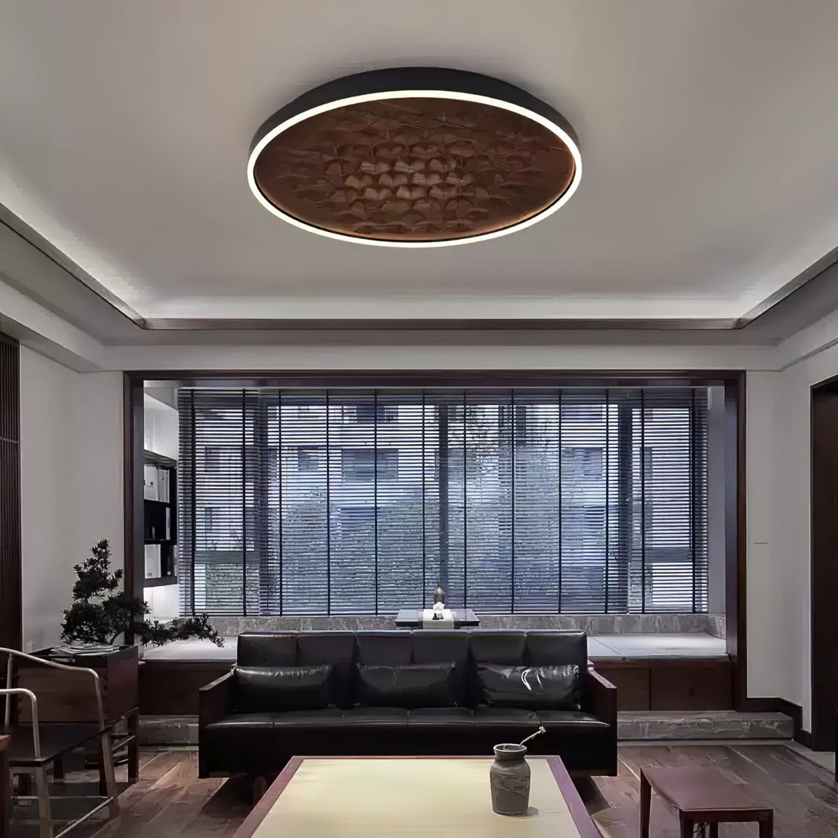 Cevynira Textured Bronze Flush Mount