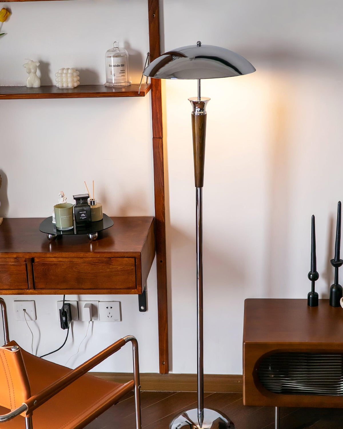 Viraivelle Retro Chrome Floor Lamp