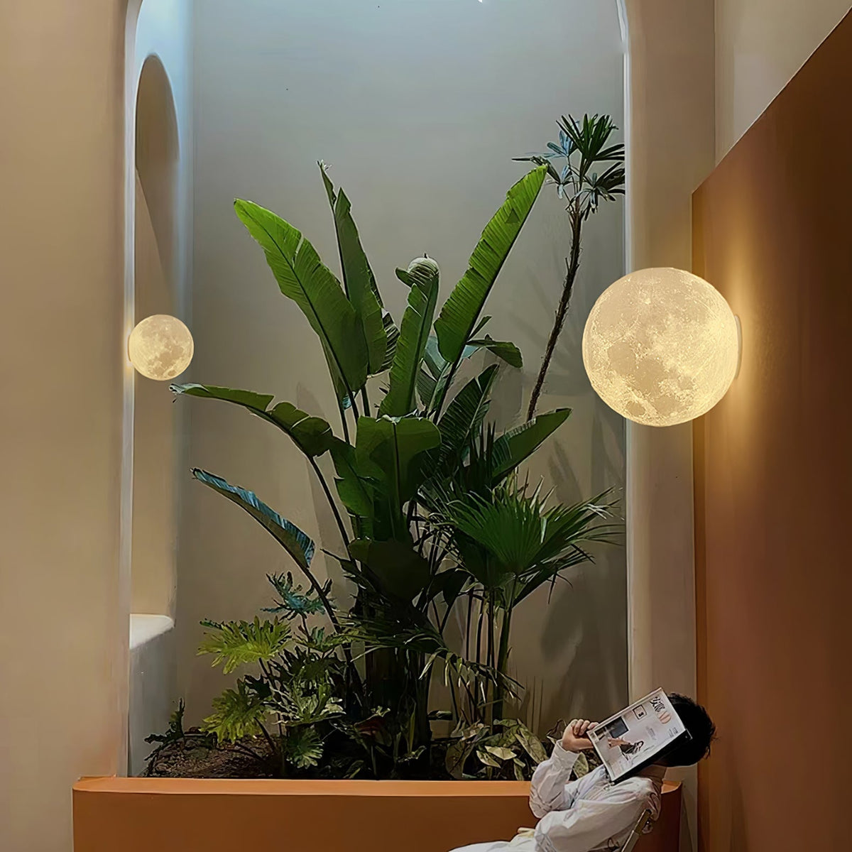Olsolan Nordic Art Moon 3D Plastic Wall Lamp