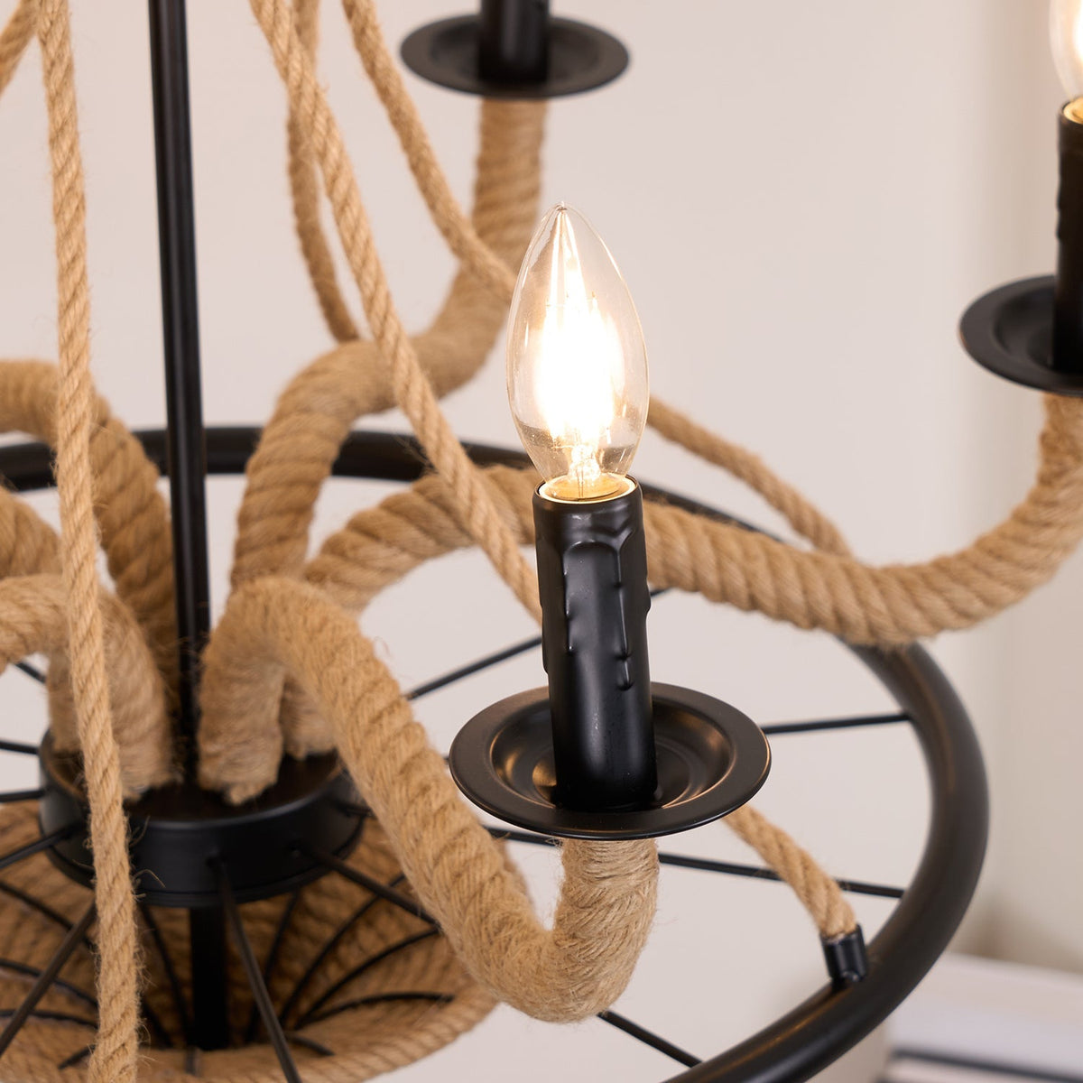 Ariiella Chandelier Hemp Rope Large Wheel