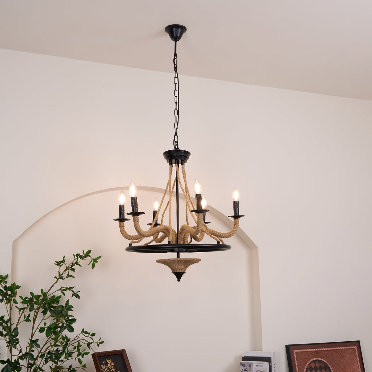 Ariiella Chandelier Hemp Rope Large Wheel