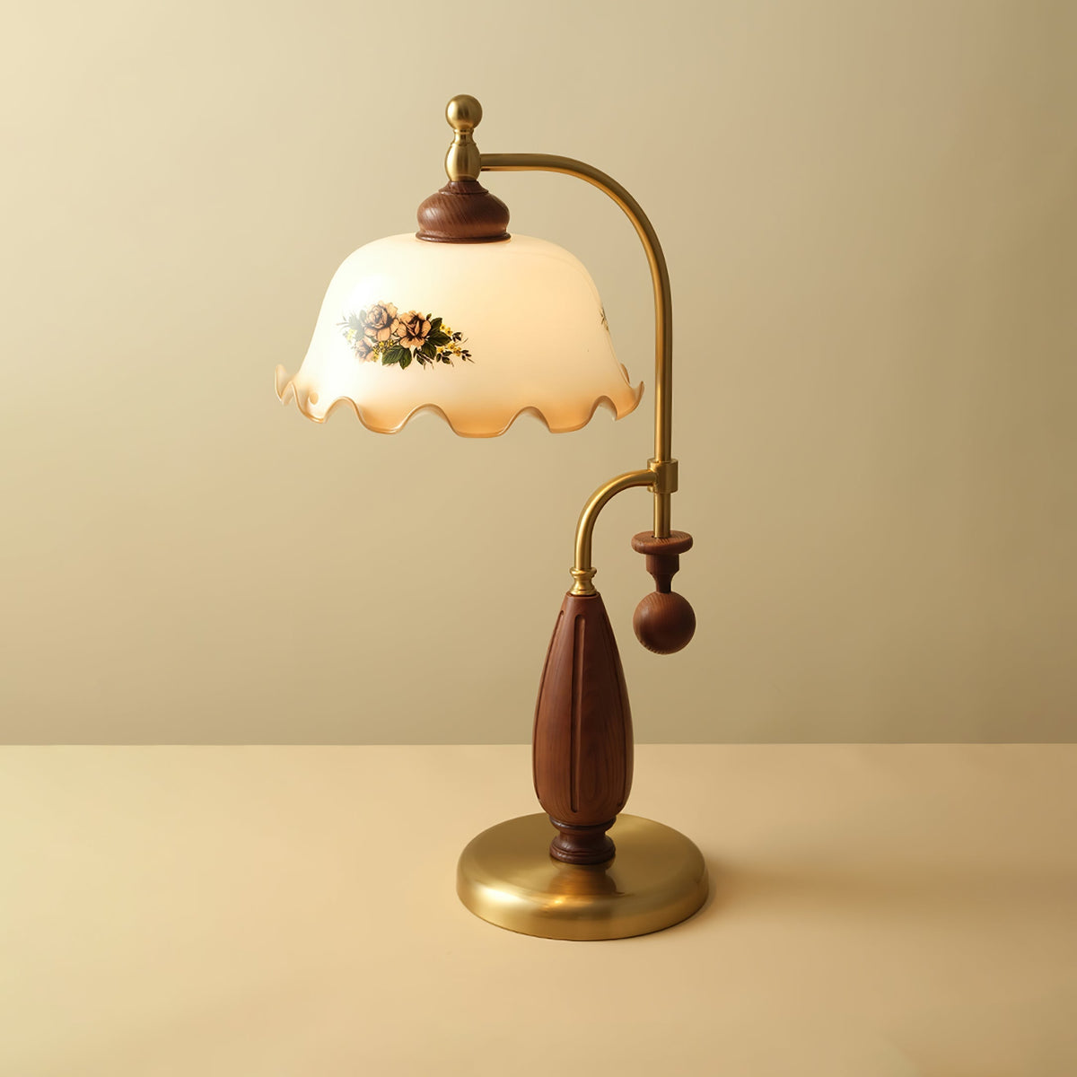 Sylorette Wood Vintage Table Lamp